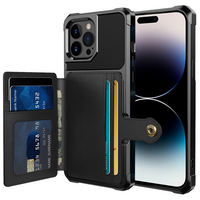 Just in Case Magnetischer Kartenhalter Hybrid Case für iPhone 14 Pro Max - schwarz