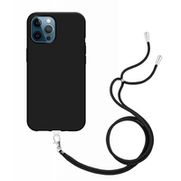 Just in Case Soft TPU Case mit Kordel für iPhone 12 Pro Max - schwarz