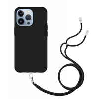 Just in Case Weiche TPU-Hülle mit Kabelabdeckung für iPhone 14 Pro - schwarz