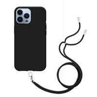 Just in Case Weiche TPU-Hülle mit Kordelzug für iPhone 14 Pro Max - schwarz