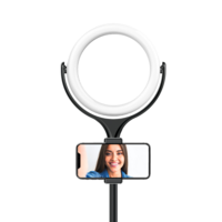 XQISIT Selfie-Ringlicht mit 40 cm hohem Standard 10 Belichtungsmodi - Schwarz