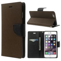 Mercury Goospery Bücherregal Abdeckung iPhone 6 Plus 6s Plus Brieftasche Hülle Braun schwarz