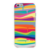 Bunte Hartschalenhülle iPhone 6 Plus 6s Plus Regenbogenfarbhülle Lackdesign