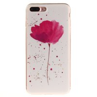 Rosa Blume mit weisser Abdeckung iPhone 7 Plus 8 Plus TPU-Abdeckung Silikonhülle
