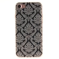 Schwarze Henna-Hülle Damastblume iPhone 7 8 SE 2020 SE 2022 Silikon-TPU-Hülle weiss
