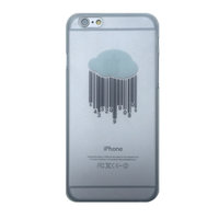 Robuste transparente Wolkenhülle iPhone 6 6s Hardcase Barcode transparenter Regen
