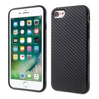 Kohlefaser iPhone 7 8 SE 2020 SE 2022 TPU Hülle mit schwarzem Aufdruck