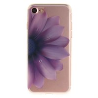 Klare iPhone 7 8 SE 2020 TPU Hülle mit lila Blume