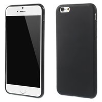 Schwarze TPU-Hülle iPhone 6 6s solide Silikonhülle Schwarzer zusätzlicher Griff