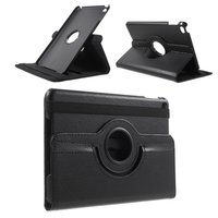 Schwarzes Leder iPad Mini 4 & iPad Mini 5 (2019) drehbare Hülle