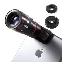 Universal 4in1 Objektivsatz Makro Fisheye Weitwinkel 10x Tele iPhone iPhone Samsung