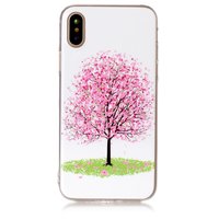Rosa Blumenbaum iPhone X XS Fall Blüte TPU Fall