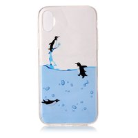 Transparente TPU Abdeckung Pinguin Wasser iPhone X XS Hülle