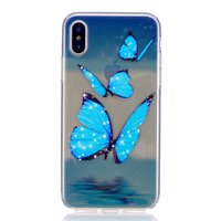 Eisblauer durchscheinender Schmetterling TPU iPhone X XS Hülle