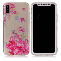 Rosa florale durchscheinende iPhone X XS Hülle Hülle