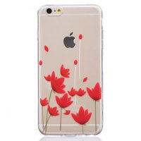 Translucent Red Flowers Tulpen TPU iPhone 6 6s Hülle