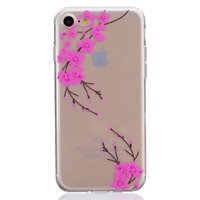 Klare rosa Blume Zweig Silikon iPhone 7 8 SE 2020 SE 2022 Hülle Hülle Abdeckung