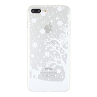 Weiße Weihnachten Schneesilikon iPhone 7 Plus 8 Plus Hülle Hülle Abdeckung