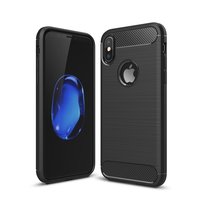 Carbon Armor Hülle für iPhone X XS schwarz TPU Hülle Schutz