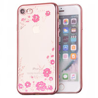 Roségold rosa Blumen iPhone 7 8 SE 2020 SE 2022 TPU Fall Fall Abdeckung