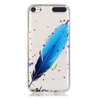 Transparente Hülle für iPod Touch 5 6 7 TPU blaue Federflecken