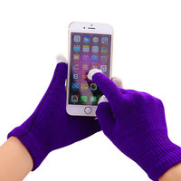 Winter Touchscreen Handschuhe lila Wolle