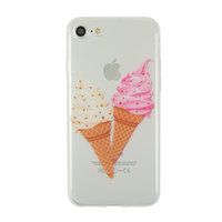 Softeis iPhone 7 8 SE 2020 TPU Hülle - Pink White klares Eis