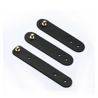 Universeller Kabelbinder aus Leder - Schwarz 3-tlg