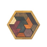 Wooden Hexagon Puzzle - Thinking Puzzle - Schwieriges Spiel und schön als Geschenk