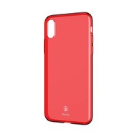Transparente iPhone X XS-Hülle der Baseus Simple-Serie - Transparent Rot