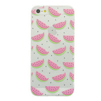 TPU Wassermelonenhülle iPhone 5 / 5s und SE 2016 Transparente Fruchtabdeckung grün rosa