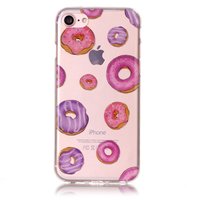 Transparente Hülle Donuts iPhone 7 8 SE 2020 Abdeckung - Purple Pink Clear