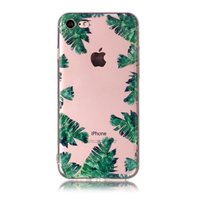 Transparente TPU-Hülle verlässt iPhone 7 8 SE 2020 SE 2022 Hülle Palm Jungle - Green Transparent