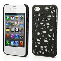 iPhone 4 4s Vogelnest Beutel Abdeckung Fall Vogelnest Design - Schwarz