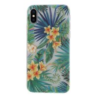 Tropische Blätter Blumenetui iPhone X XS - Transparent