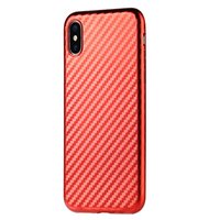 Kohlefaser TPU iPhone X XS Hülle - Rot