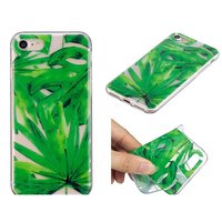 Tropische Blätter bedecken TPU-Hülle für iPhone 7 8 SE 2020 SE 2022 - Transparentes Grün