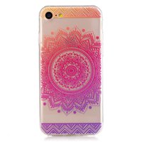 Transparente Mandala iPhone 7 8 SE 2020 SE 2022 TPU Hülle - Pink Purple