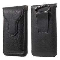 Ledertasche Doppelhülle iPhone Universal - Black Carabiner