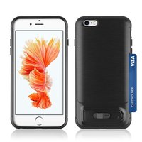 Schieberegler für gebürstetes iPhone 6 Plus 6s Plus TPU Hybridgehäuse - Schwarzer Standard