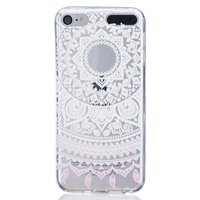Mandala transparentes Gehäusemuster TPU-Gehäuse iPod Touch 5 6 7 - Weiss Hellrosa
