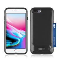 Schieberegler für gebürstetes iPhone 7 Plus 8 Plus TPU-Kunststoff-Hybridgehäuse - Schwarzer Standard