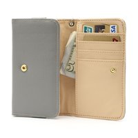 Universal Brieftasche Smartphone Hülle Brieftasche Leder Bücherregal - Grau
