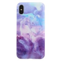 Aquarell Pastell Fall künstlerische TPU Fall iPhone X XS - Lila Pink Blau
