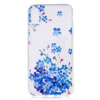 Klare Blumenbuchse iPhone X XS TPU Hülle - Blau