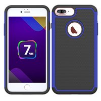 Zweiteilige Hybrid-Silikon-Kunststoffhülle aus iPhone 7 Plus 8 Plus - Blau Schwarz