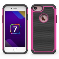 iPhone 7 8 zweiteilige Kunststoff-Silikonhülle mit Punkten - Pink Black