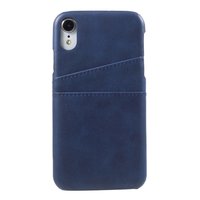 Doppelte Kartenhülle Leder iPhone XR - Blau