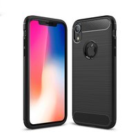 TPU-Hülle aus gebürstetem Carbon iPhone XR - Schwarz