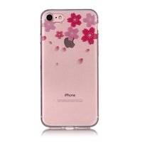 Flexibler klarer Blumenetui iPhone 7 8 SE 2020 - Pink